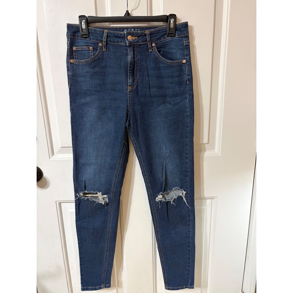 Wild Fable | High Rise Skinny Distressed Jeans | 6 || Dark Wash Blue|